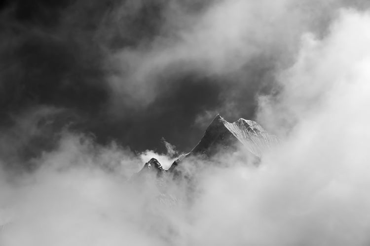 Low angle view of mountain against sky