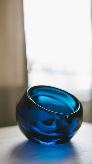 Close-up of glasses on table