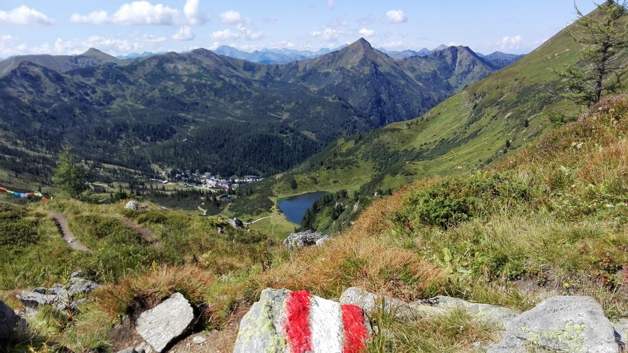 Scenic view of mountains against sky