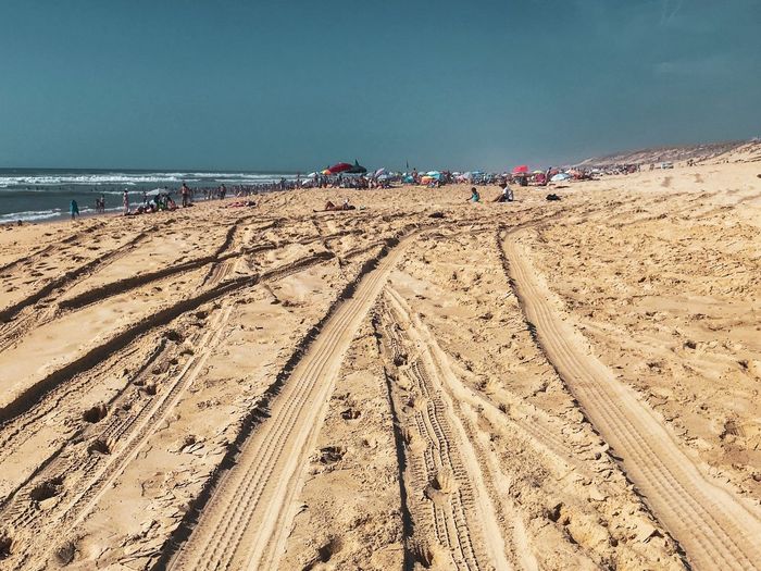Scenic view of beach against sky