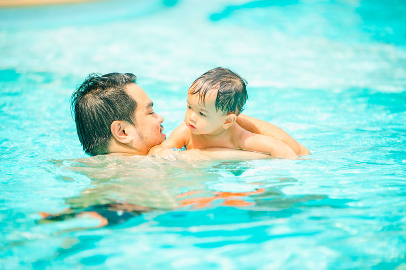 People swimming in pool