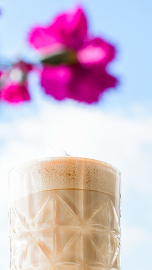 Close-up of coffee on glass