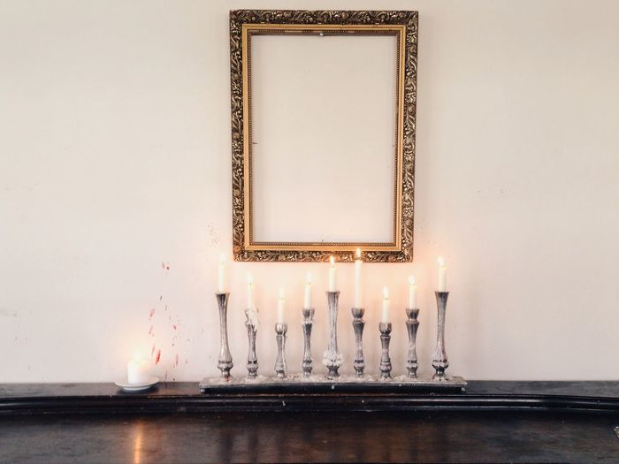 Candlestick holder and picture frame