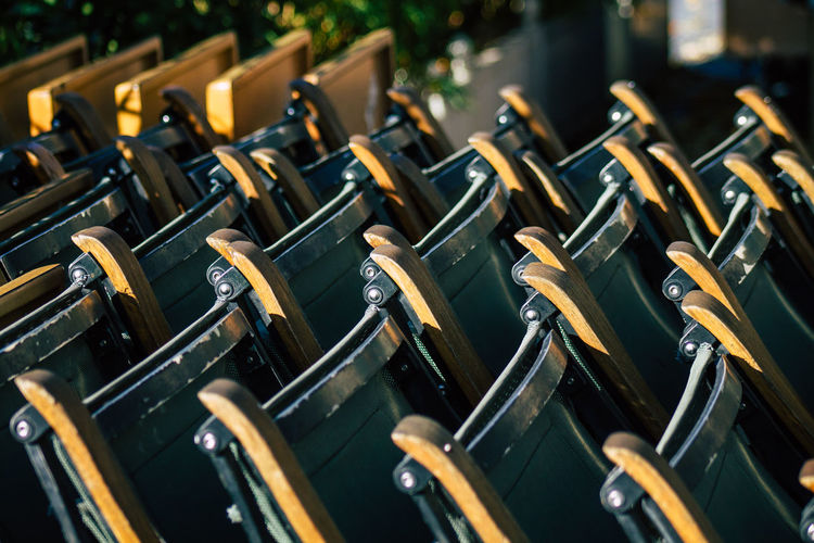 Close up of chairs