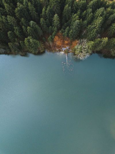 High angle view of sea against sky