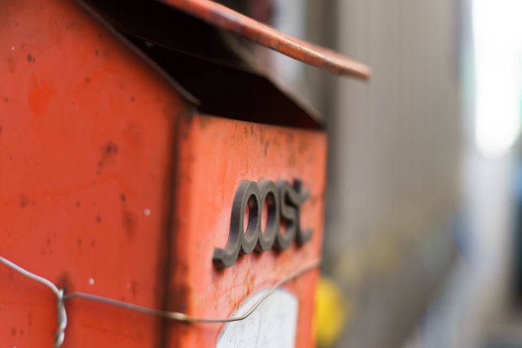 Close-up of mailbox
