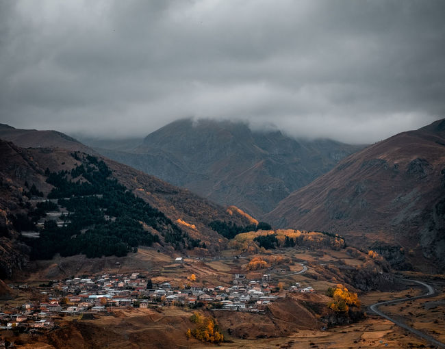 Scenic view of mountains against sky