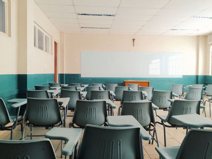 Chairs in classroom