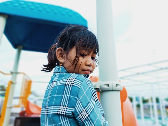 Portrait of girl looking at camera