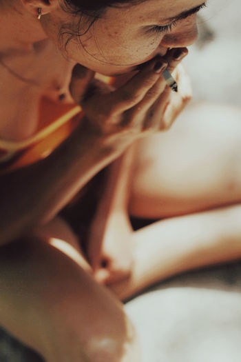 Close-up of young woman