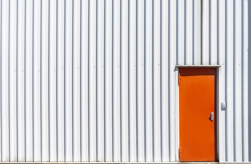 Closed door of building