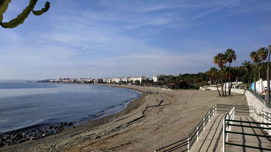 Scenic view of beach against sky