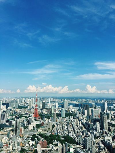 High angle view of cityscape