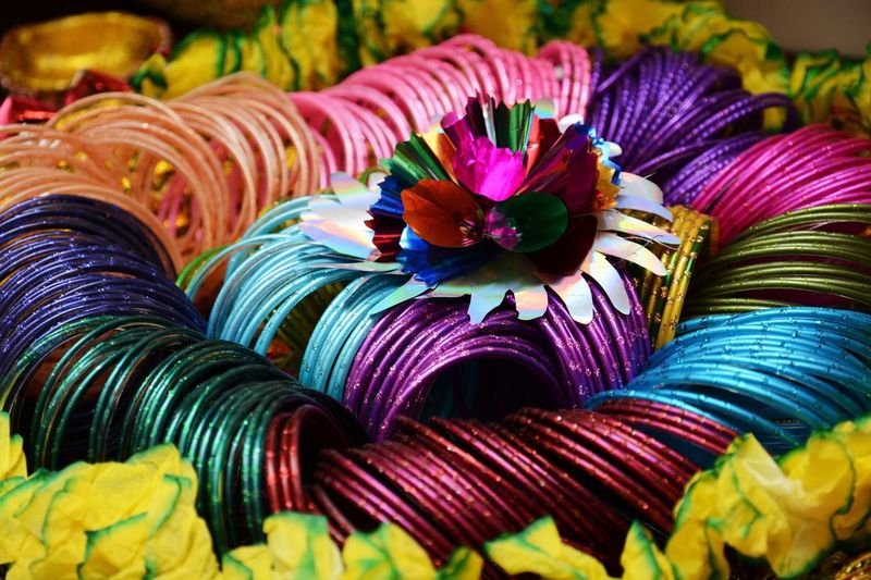 Close-up of colorful for sale in market