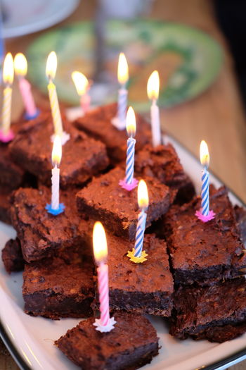 Close-up of burning candle