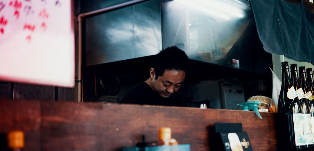 Portrait of man working in restaurant