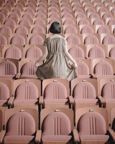 Art Is Everywhere Rear View Seat Auditorium Chair Indoors Conformity Women Art EyeEm Best Shots One Person TCPM EyeEmNewHere The Week On EyeEm Editor's Picks Fresh On Market 2017 Market Bestsellers 2017 The Fashion Photographer - 2018 EyeEm Awards