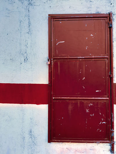 Closed door of old building