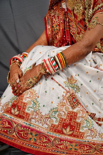 Midsection of bride wearing 