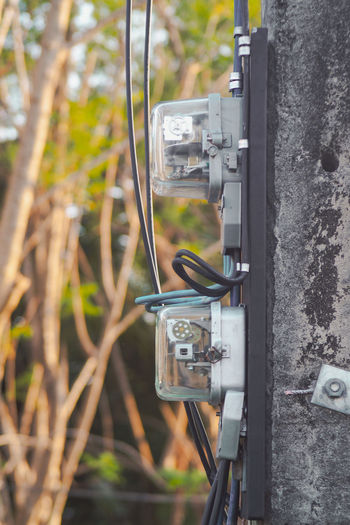 Close-up of electricity meter