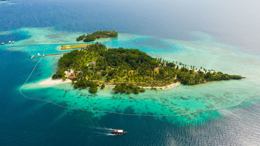 Scenic view of island in sea