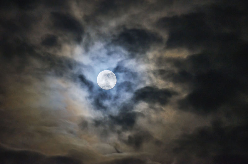 Low angle view of moon in sky
