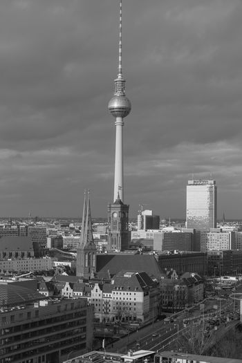 View of the center of east berlin with the television tower