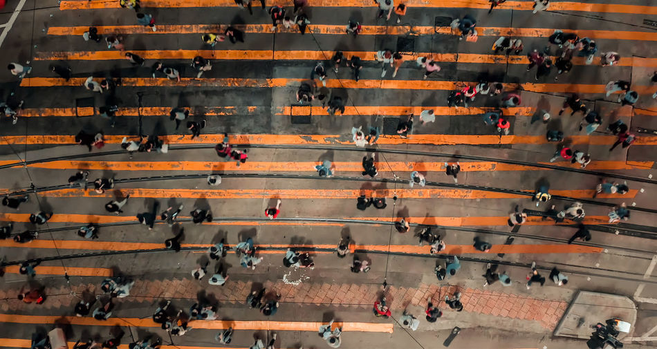 High angle view of group of people