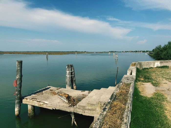 View of venice lagoon from lido de jesolo