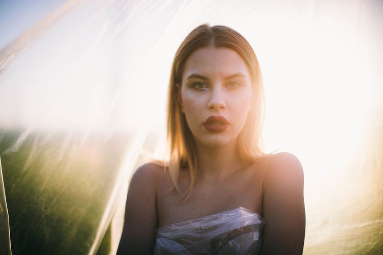Portrait of beautiful young woman
