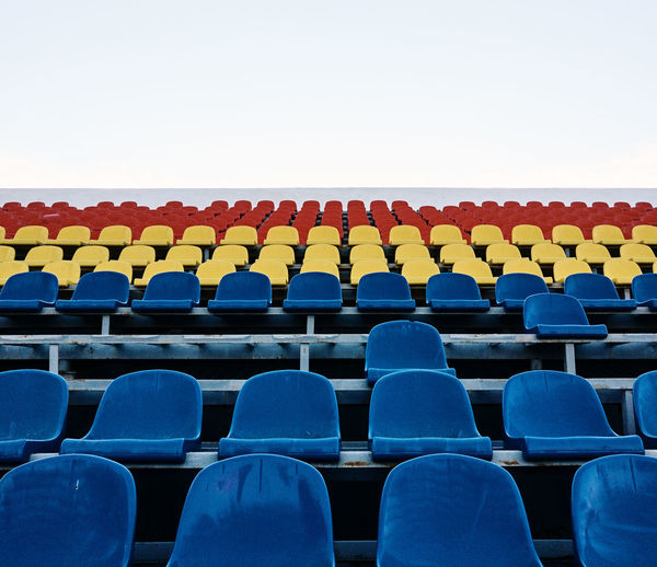 Empty stadium chairs