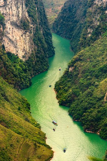 High angle view of river