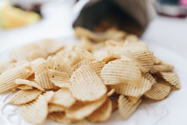 Close-up of potato chips