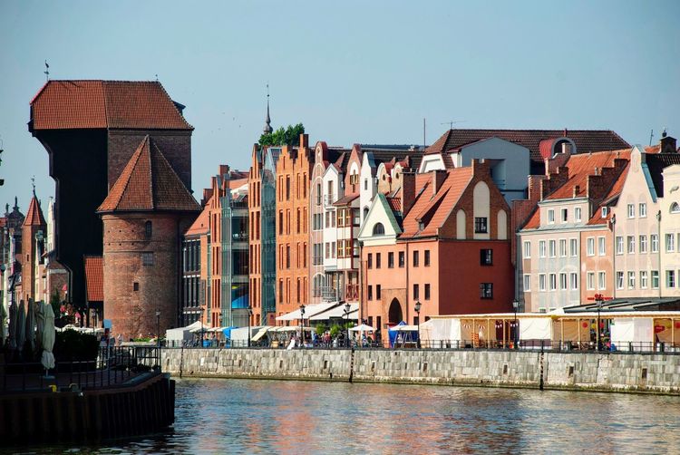 Landmark hanseatic league cityscape of gdansk, poland