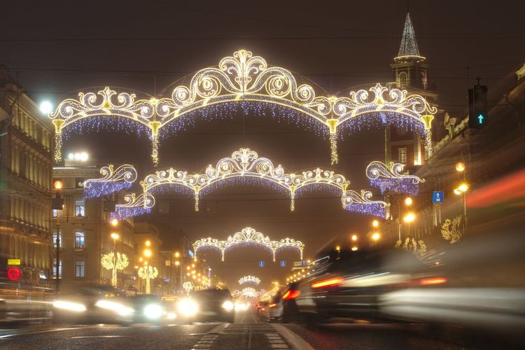 Light trails at night
