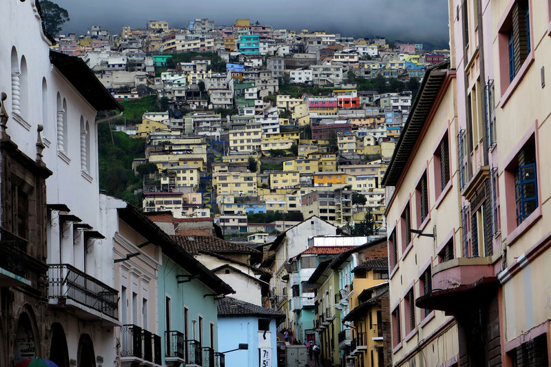 View of historial  buildings in quito city