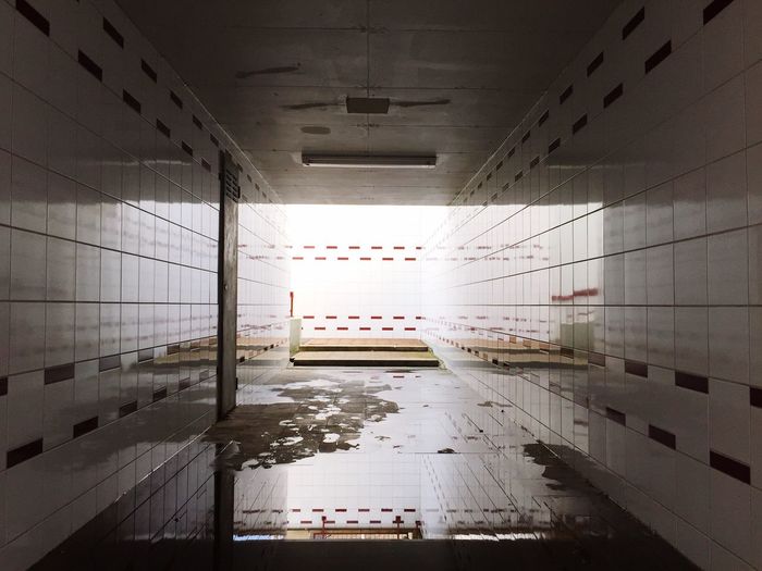 Interior of wet underpass