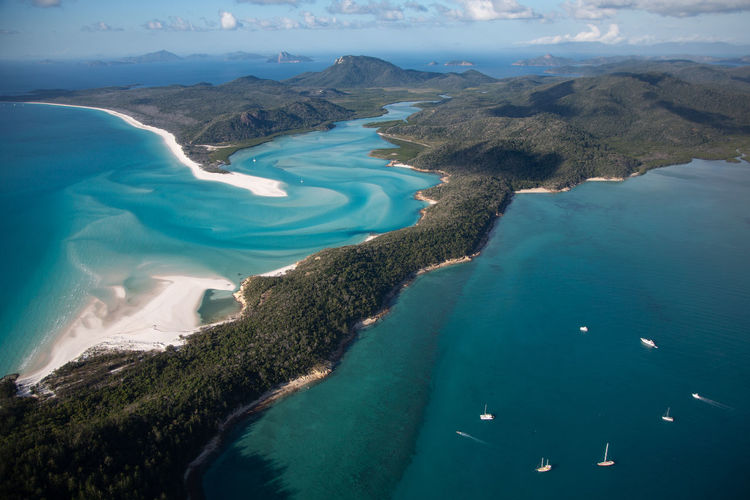 Aerial view of whitehaven beach