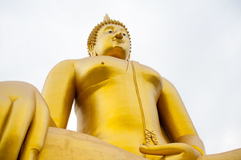 The giant golden buddha statue in thailand