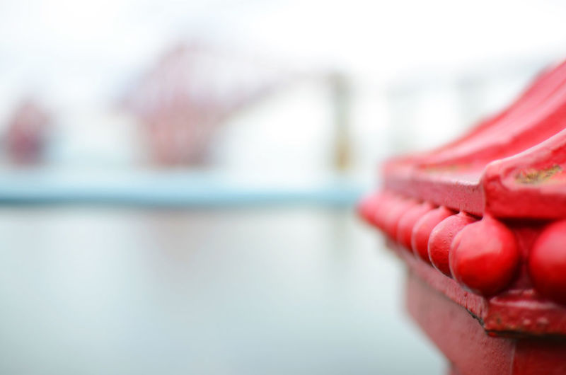 Close-up of red mailbox