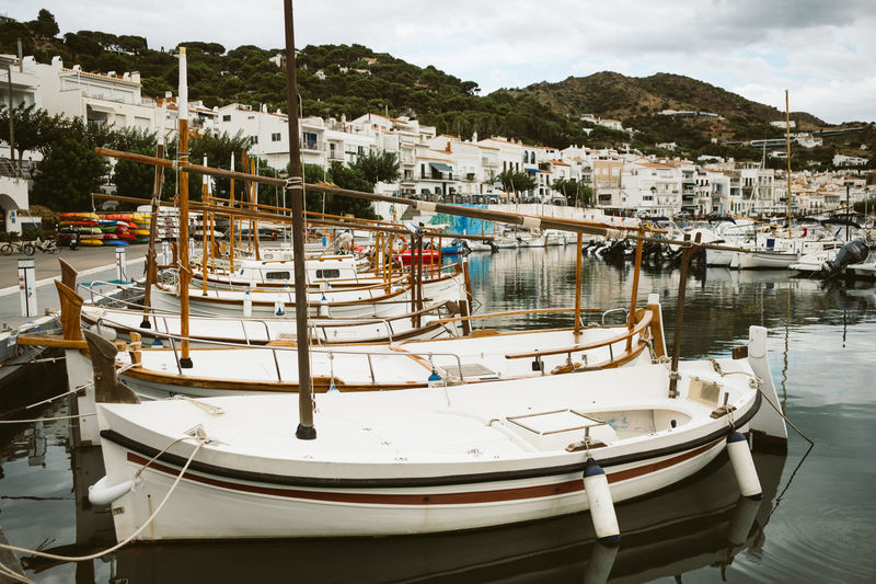 Boats moored in harbor