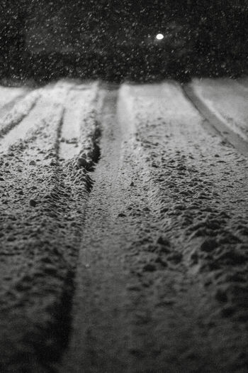 Low section of horse on road during winter