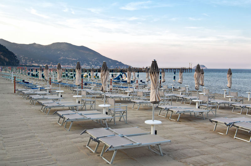 Beautiful ligurian beach of town of laigueglia, photo taken during a summer holiday.