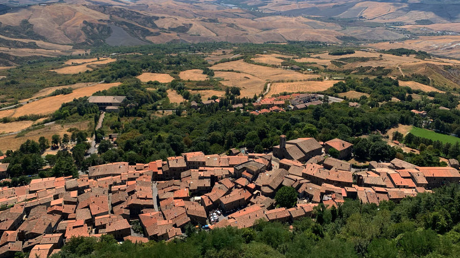 Panoramic view of radicofani and orvia valley from the castle