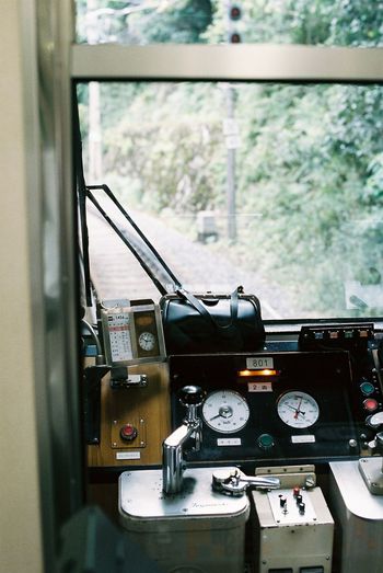 Cockpit on train