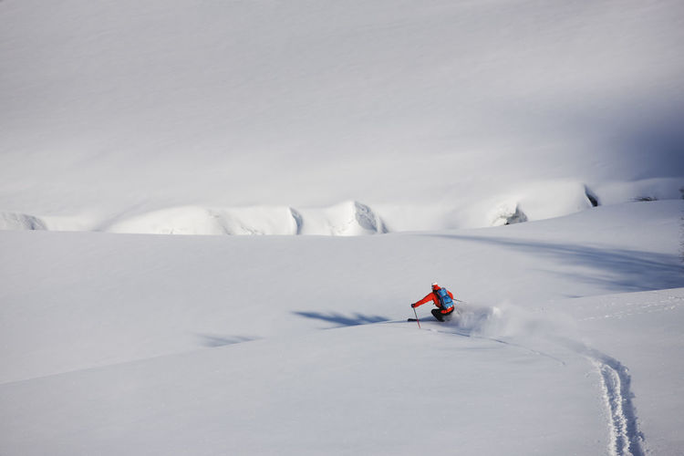 View of person skiing