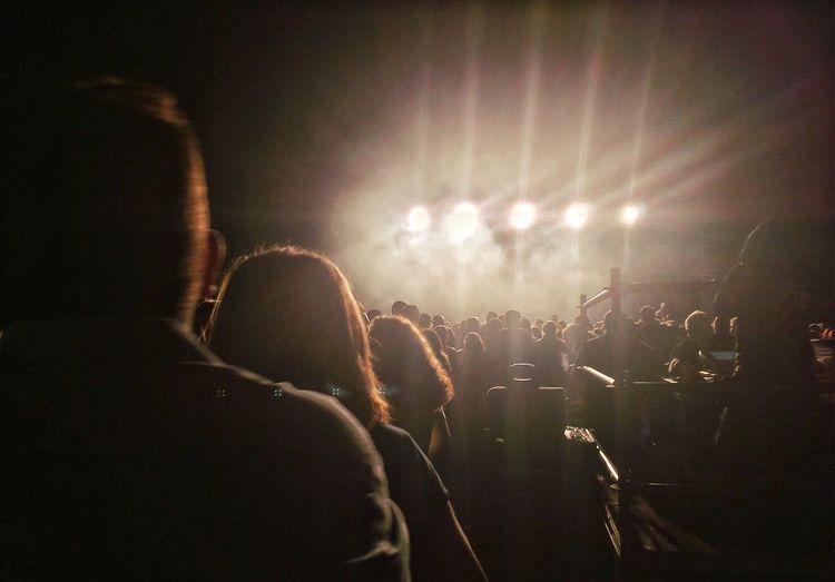 Rear view of people at music concert