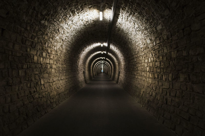 View of empty tunnel