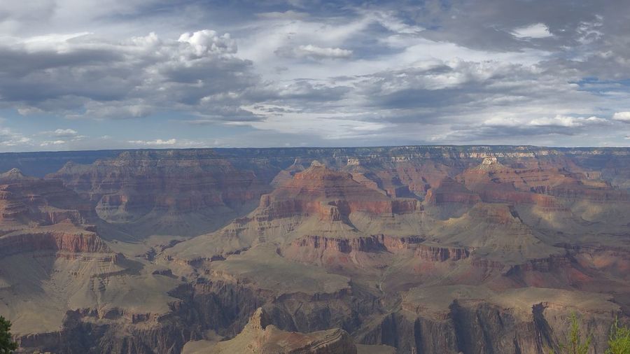 Aerial view of the south rim of the grand canyon arizona, united states  with mountains 