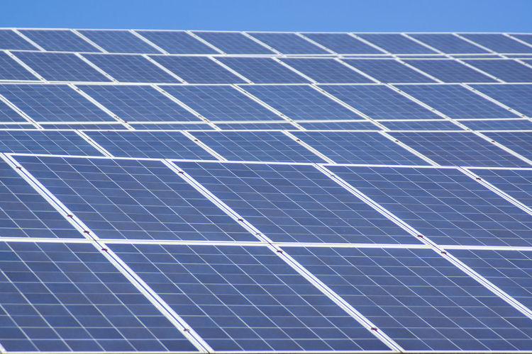 Solar panels isolated with blue sky